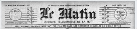 Le Matin May 14, 1900